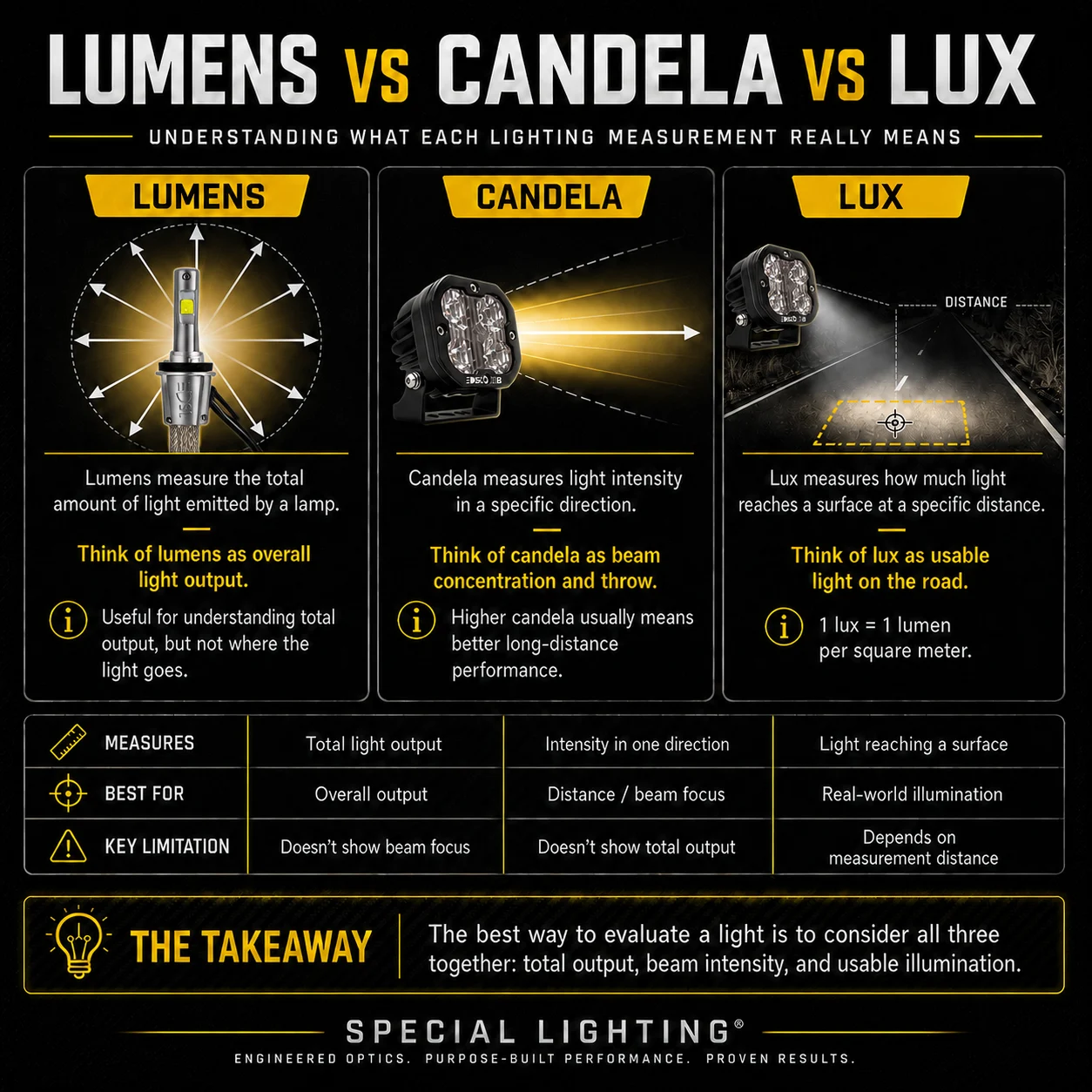 Lumens vs Candela vs Lux automotive LED lighting comparison Lumens vs Candela vs Lux automotive LED lighting comparison